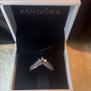 Pandoras Princess Wishbone Ring Sz 7